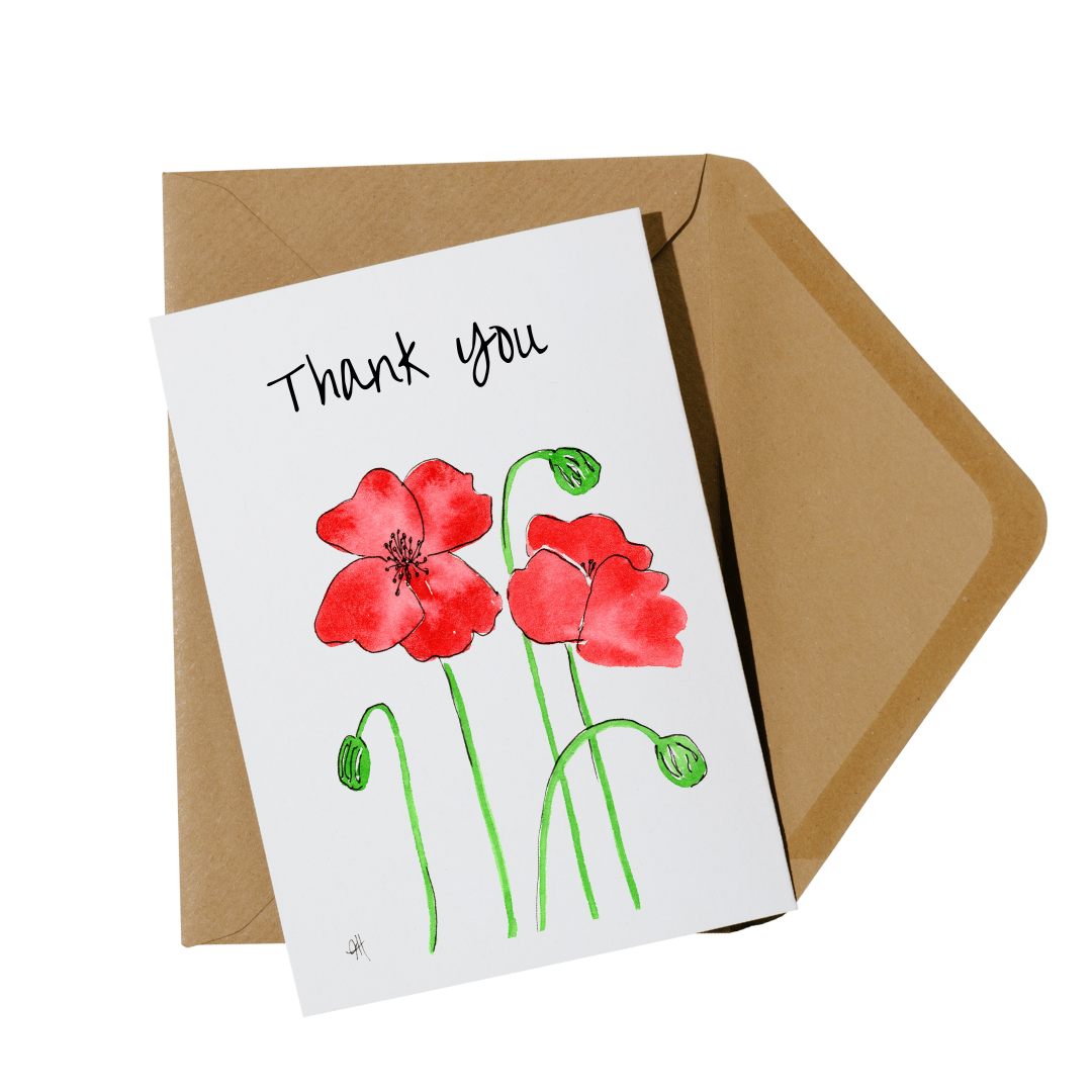 Poppy - Thank You Card